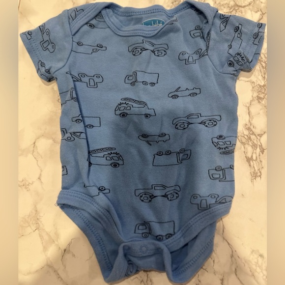 Bon Bebe Blue Bodysuit with Fun Vehicle Design - Picture 1 of 4